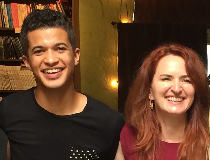 Actor Jordan Fisher with author Bonnie J. Wallace